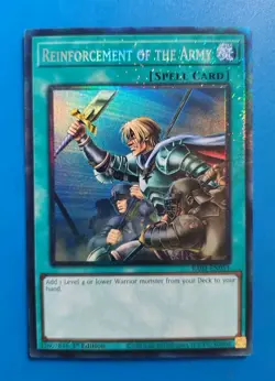 Near Mint Yugioh Reinforcement of the Army RA01-EN051 Prismatic Collector's Rare - Image 1
