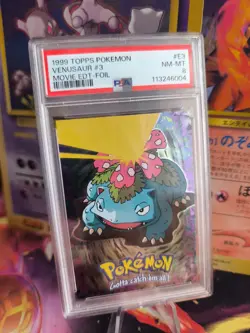 Pokemon Card Movie Edition Foil Topps Venusaur Bisaflor Holo Deutsch PSA 8 - Image 1