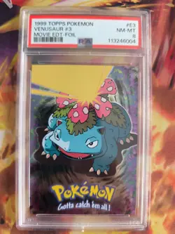 Pokemon Card Movie Edition Foil Topps Venusaur Bisaflor Holo Deutsch PSA 8 - Image 2