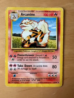 Arcanine 23/102 Pokemon Base Set Rare Card Very Good Condition - Image 1