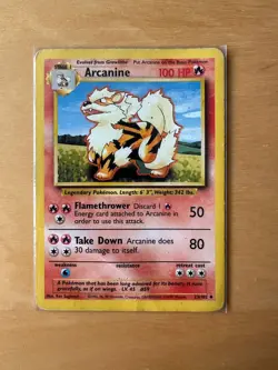 Arcanine 23/102 Pokemon Base Set Rare Card Very Good Condition - Image 2