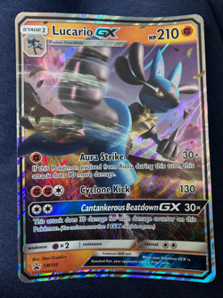 LUCARIO GX SM100 Oversized Jumbo Promo Card - FULL ART (HOLO) NM - Image 1