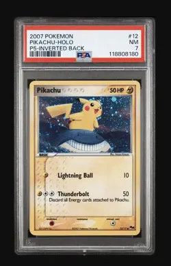 PSA 7 Pikachu Holo 12/17 POP Series 5 Error Inverted Back Pokemon Card Pop 109! - Image 1
