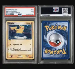PSA 7 Pikachu Holo 12/17 POP Series 5 Error Inverted Back Pokemon Card Pop 109! - Image 3