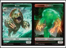 MTG - 4 x Beast (4/4) / Elemental (5/5) Token - Playset x4 - Edge of Eternities - Image 2