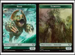 MTG - 4 x Beast (4/4) / Elemental (5/3) Token - Playset x4 - Edge of Eternities - Image 2