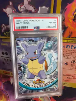 Pokemon Card Wartortle Schillok Topps 1999 Vintage English PSA 8 Green Logo - Image 1