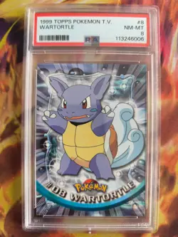 Pokemon Card Wartortle Schillok Topps 1999 Vintage English PSA 8 Green Logo - Image 2