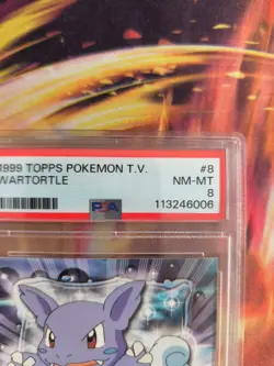 Pokemon Card Wartortle Schillok Topps 1999 Vintage English PSA 8 Green Logo - Image 4