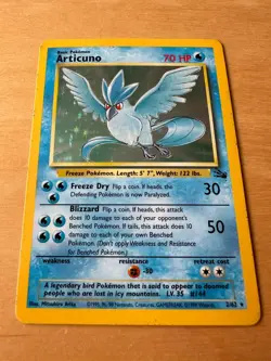 Articuno 2/62 Pokemon Fossil Set Holo Rare Card Very Good Condition - Image 1