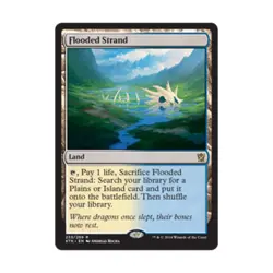 WOTC MtG Khans of Tarkir Flooded Strand (R) (Foil) EX - Image 1
