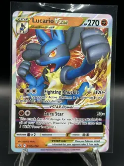 Lucario VSTAR SWSH214 SWSH Sword Shield Promo Cards Pokemon Tcg holo black star - Image 1