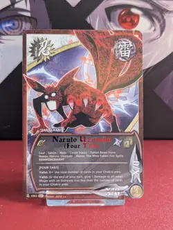 Naruto Uzumaki (Four Tails) Rare Foil Text Naruto CCG TCG Card Bandai Gallant - Image 1