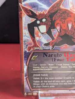 Naruto Uzumaki (Four Tails) Rare Foil Text Naruto CCG TCG Card Bandai Gallant - Image 5