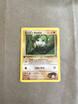 1st EDITION Brock's Mankey 067/132 Gym Heroes Regular 1999-2000 Pokemon NM - Image 1