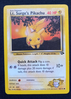 Lt . Surge's Pikachu - 84/132 - Gym Challenge - 2000 - Pokemon - (LP) - Image 1