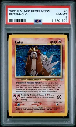 2001 POKEMON NEO REVELATION #6 ENTEI-HOLO PSA 8 NM-MT - Image 1