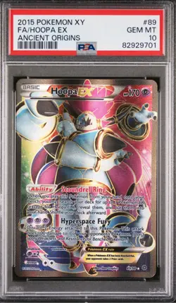 2015 POKEMON XY ANCIENT ORIGINS #89 FA/HOOPA EX ANCIENT ORIGINS GEM MINT 10 - Image 1