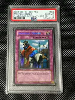 YUGIOH PSA 10 2002 Imperial Order PSV-104 Secret Rare 1st Edition *5186 - Image 1