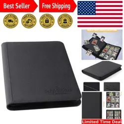 9 Pocket Card Binder, Zip Trading Card Binder, 540 Double Sided Pocket PU Co... - Image 1