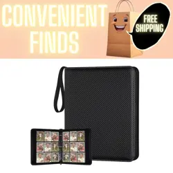 9 Pocket Card Binder, Zip Trading Card Binder, 720 Double Sided Pocket PU Co... - Image 1