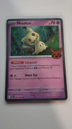 2024 POKEMON TGC MIMIKYU SHINY TRICK OR TRADE TRADING CARD 037/091 - Image 1