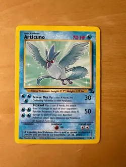 Articuno 17/62 Pokemon Fossil Set Non-Holo Rare Card Excellent Condition - Image 1