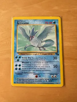 Articuno 17/62 Pokemon Fossil Set Non-Holo Rare Card Excellent Condition - Image 2