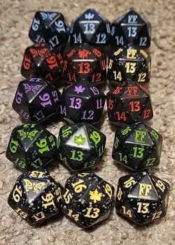 MTG Bloomburrow Duskmourn Final Fantasy Spindown D20 dice 15x Regular Magic - Image 1