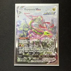 Pokemon TCG Rayquaza VMAX Evolving Skies Holo Card 218/203 - Image 1