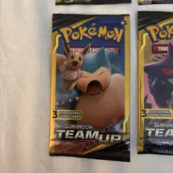 Pokemon Sun & Moon Team Up 3 Card Mini Booster Packs Complete Pack Art Set - Image 2
