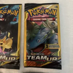 Pokemon Sun & Moon Team Up 3 Card Mini Booster Packs Complete Pack Art Set - Image 4