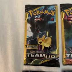 Pokemon Sun & Moon Team Up 3 Card Mini Booster Packs Complete Pack Art Set - Image 5