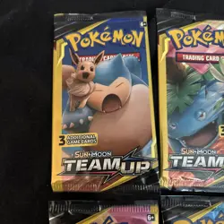 Pokemon Sun & Moon Team Up 3 Card Mini Booster Packs Complete Pack Art Set - Image 5