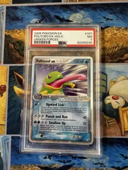 PSA 7 Politoed EX 107/115 EX Unseen Forces 2005 Pokemon Card Holo Foil Vintage - Image 1
