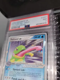 PSA 7 Politoed EX 107/115 EX Unseen Forces 2005 Pokemon Card Holo Foil Vintage - Image 2
