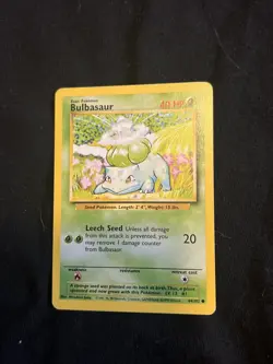 Pokemon TCG Bulbasaur Base Set, Unlimited Common Card 44/102 - Image 1