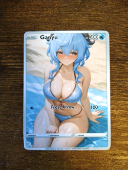 Beautiful Waifu Card - Ganyu Swim Goddess ACG Custom DIY Fan Art Card - Image 1