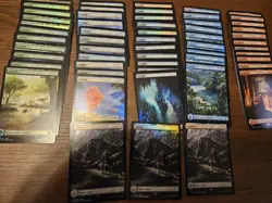 MTG Final Fantasy Full Art Foil Lands - Lot of 56 - Image 1