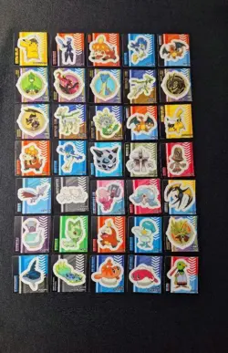 Set 35 Pikachu Lapras Pokemon Snack Sticker Card Vintage Nintendo Bandai Japan - Image 1