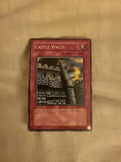 Yugioh CCG Collectable 1996 Konami Castle Walls Trap Card - Image 1