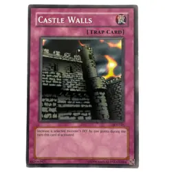 Yugioh CCG Collectable 1996 Konami Castle Walls Trap Card - Image 1