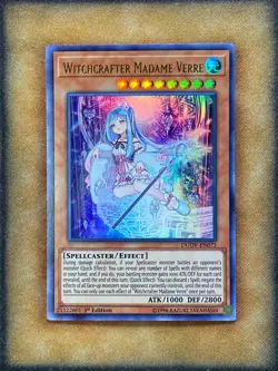 YUGIOH ~ WITCHCRAFTER MADAME VERRE ~ DUOV-EN073 ~ ULTRA RARE 1st EDITION - Image 1