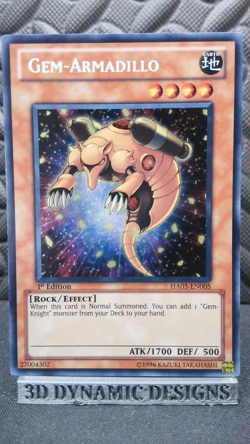 | Yugioh Gem-Armadillo HA05-EN005 1st Edition Secret Rare NM 🔥 | - Image 1
