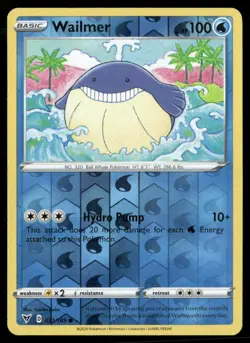 2020 Vivid Voltage Set Pokemon Card 031 Wailmer Reverse Foil NM - Image 1
