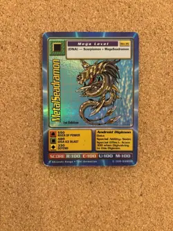 MetalSeadramon Holographic Bo-35 First Edition Digimon Trading Card, Rare Bandai - Image 1