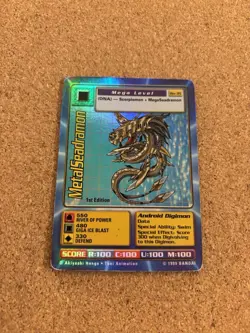 MetalSeadramon Holographic Bo-35 First Edition Digimon Trading Card, Rare Bandai - Image 4