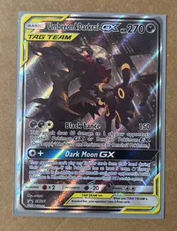 Umbreon&Darkrai GX Promo Holo Card SM241 Tag Team, Near Mint Condition, English - Image 2