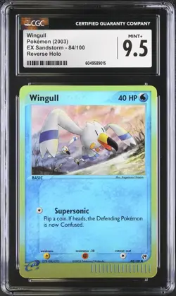 CGC 9.5 MINT + Wingull 84/100 EX Sandstorm REVERSE HOLO 2003 Pokemon Card - Image 1
