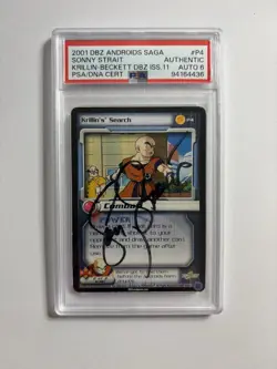 2001 Dragon Ball Z Score Krillin Card Signed By Voice Actor Sonny Strait PSA - Image 1